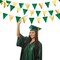 Green Gold Party Decorations Metallic Fabric Triangle Pennant Banner Flag Bunting Garland for Graduations Birthday Retirement Wedding Baby Shower Spring Summer Master Golf Theme Outdoor Party Supplies